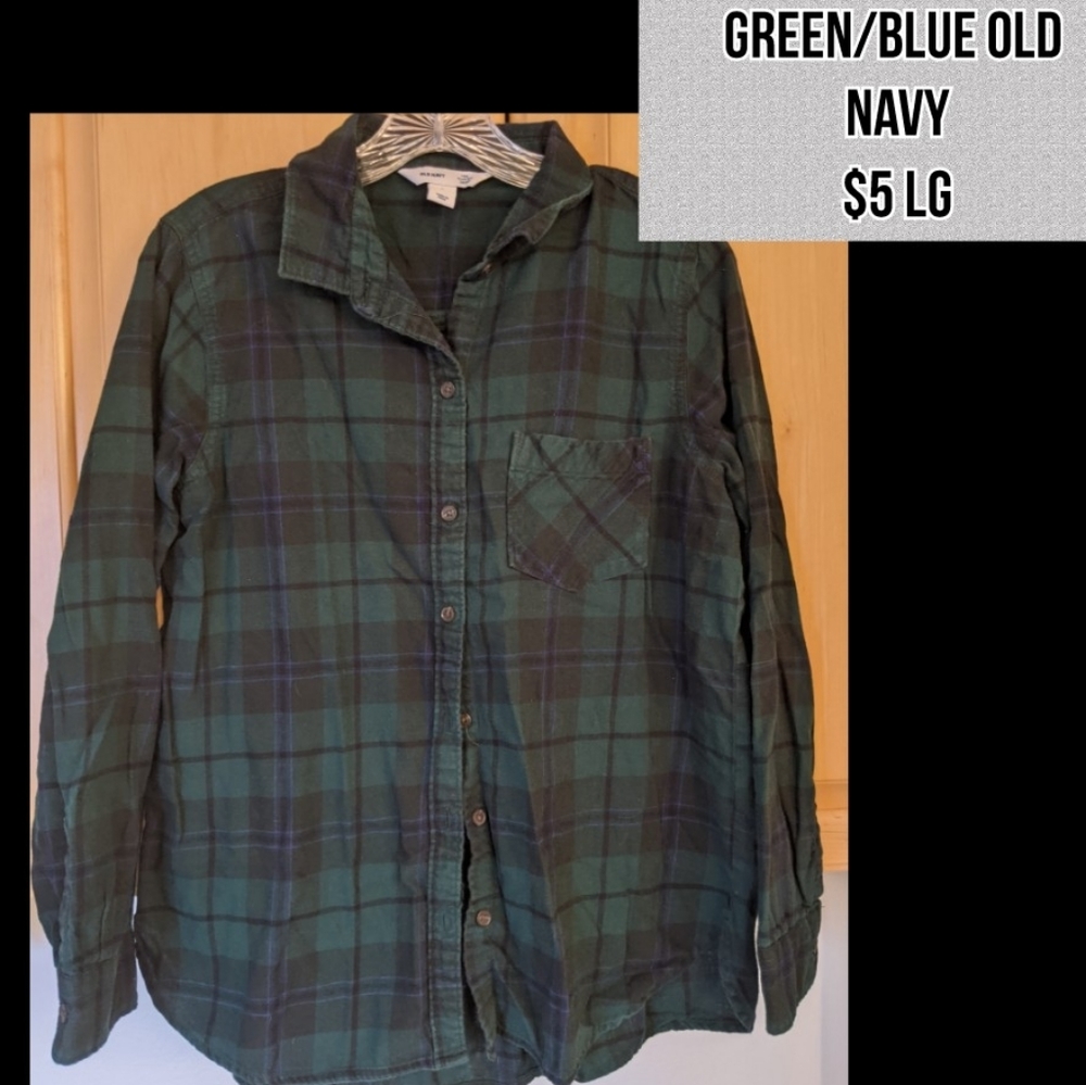 Green and blue flannel